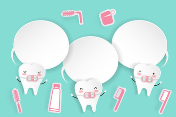 Wall Mural - cute cartoon tooth