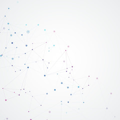 Wall Mural - science and technology background with connected line and dots