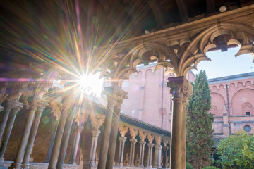 Wall Mural - Cloister of Augustins facing sun in Toulouse France