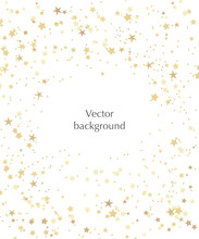 Vector Stars Background For Text. Vector Illustration With Gold Stars On The White Background.