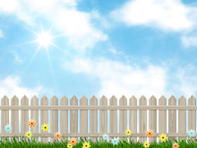 Blue Sky And A Fence Background