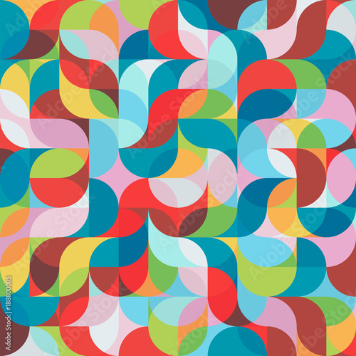 Leinwand Poster Abstract vector colorful geometric harmonic wave background