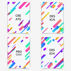 Wall Mural - Thin modern trendy colorful halftone gradient neon line poster