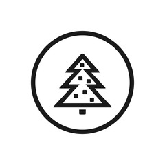 Wall Mural - Christmas tree line icon on a white background