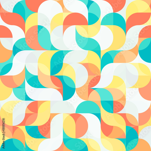 Leinwand Poster Abstract vector colorful geometric harmonic wave background