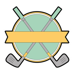 Sticker - golf clubs elegant emblem vector illustration design