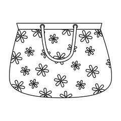 Canvas Print - handbag female with flowers vector illustration design