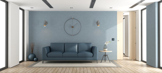 Wall Mural - Blue modern living room