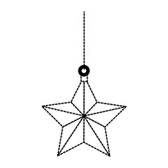 Sticker - star hanging decorative icon vector illustration design