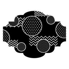  label memphis pattern decoration fashion abstract vector illustration black background