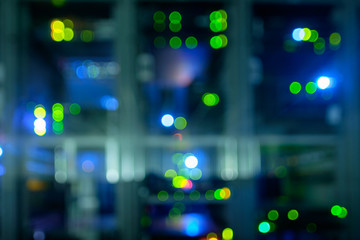 Wall Mural - blurred image of network server room with computers.