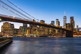 Fototapeta  - New York City skyline view from Brooklyn Bridge Park during sunset