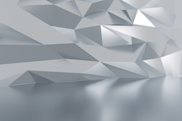 Wall Mural - abstract illuminated empty white corridor interior.