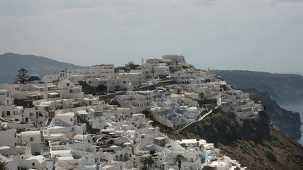 Wall Mural - the view of fira as seen from the village of imerovigli on the island of santorini, greece