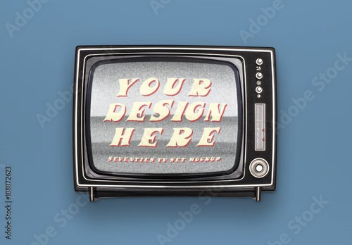 Download Retro TV Set Mockup 1 Stock Template | Adobe Stock