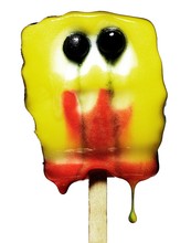 Dripping Yellow Popsicle With Anthropomorphic Face