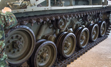 Close-up Of Drive Sprocket Of Tank