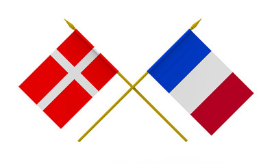 Flags, Denmark and France