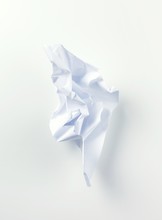 Crumpled Piece Of White Paper Studio Shot