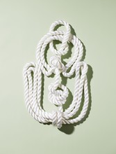 Knotted White Rope Shaped Like An Anchor