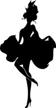 Silhouette Of Cancan Dancer