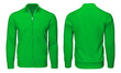 Blank template mens green sweatshirt long sleeve, front and back view, isolated white background with clipping path. Design pullover mockup for print.  