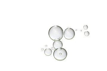 Gray air bubbles over white