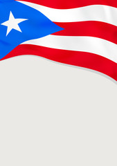 Wall Mural - Leaflet design with flag of Puerto Rico. Vector template.