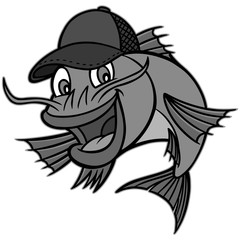 Wall Mural - Catfish Mascot Illustration - A vector cartoon illustration of a Catfish restaurant mascot.