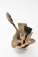 Wall Mural - wood kitchen utensils