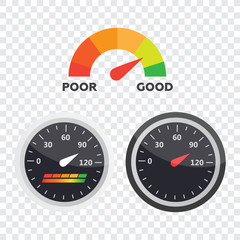 Poster - Guage icon. Credit score indicators and gauges vector set. Score vector icon