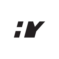 Initial letter HY, negative space logo, simple black color