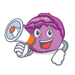 Poster - With megaphone red cabbage character cartoon