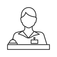 Sticker - Receptionist linear icon