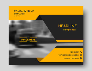 Wall Mural - Business Brochure design, Presentation template . Modern technology, Orange Leaflet layout, vector corporate identity poster or magazine cover, eps10