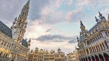 Brussels City Skyline Timelapse At Grand Place, Brussels, Belgium 4K Time Lapse