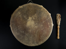 Ancient Indian Tambourine Drum Drumstick Replica 