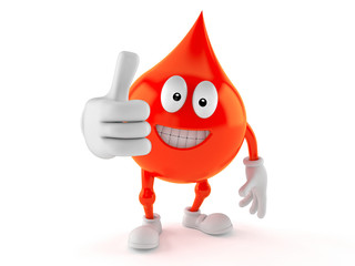 Canvas Print - Blood drop character with thumbs up gesture