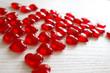red hearts to Valentine’s Day