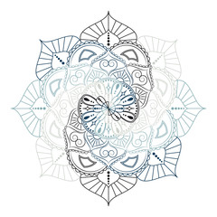  Flower Mandala. Vintage decorative elements. Oriental pattern, vector illustration. Islam, Arabic, Indian, moroccan,spain, turkish, pakistan, chinese, mystic, ottoman motifs. Coloring book page