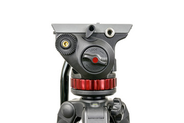 Poster - Video tripod head with white background.