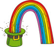 Patrick Day. Leprechaun Hat with Rainbow