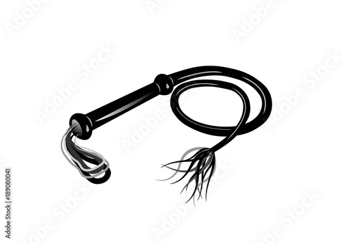 Black Whip Sex Toy Leather Lash Bdsm Icon Vector Isolated Acheter
