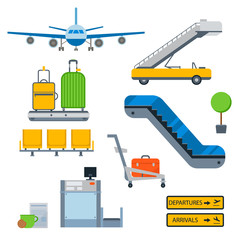 Poster - Aviation icons vector airline graphic airplane airport transportation fly travel symbol illustration