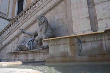 Wall Mural - Statue of Nilo, Capitol Square, porch of the Palace of the Senate, City Hall, Rome, Lazio, Italy