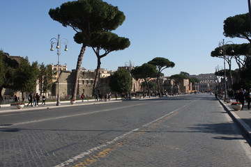 Wall Mural - The Via dei Fori Imperiali - road in the centre of the city of Rome, Italy.