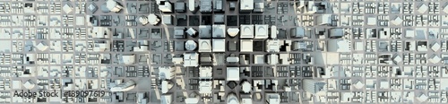 Fotografía 3d rendering of a white city on a bright background