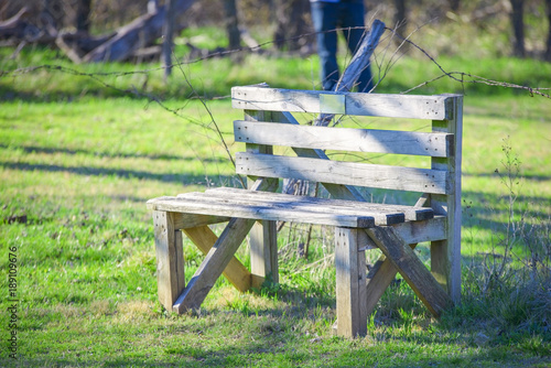 Bench In Cedar Hill State Park Located In Dallas Texas Usa
