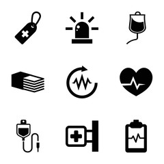 Poster - Emergency icons. set of 9 editable filled emergency icons