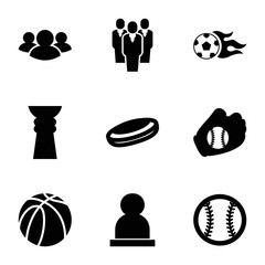 Sticker - Team icons. set of 9 editable filled team icons